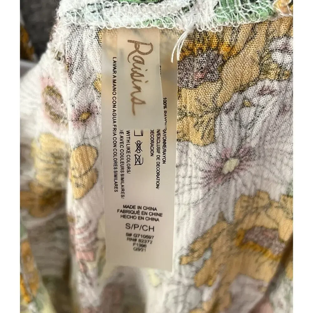 Raisins Floral Textured Tavarua Dress Swimsuit Coverup Womens Juniors Size Small